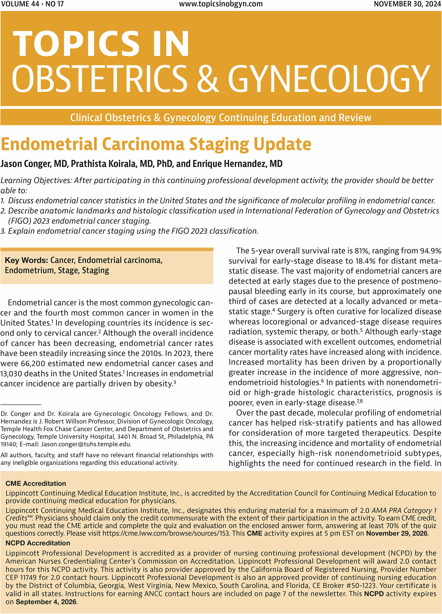 Topics in Obstetrics & Gynecology